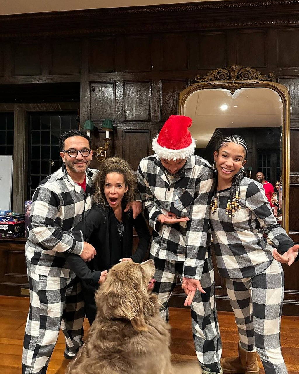 Emmanuel Hostin (left), wife Sunny and family gear up for Christmas. Photo: @sunny/Instagram