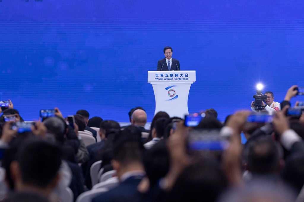 Attendees take pictures of Xiaomi founder and CEO Lei Jun before his speech during the opening ceremony of the 2024 World Internet Conference. Photo: EPA-EFE Attendees take pictures of Xiaomi founder and CEO Lei Jun before his speech during the opening ceremony of the 2024 World Internet Conference. Photo: EPA-EFE