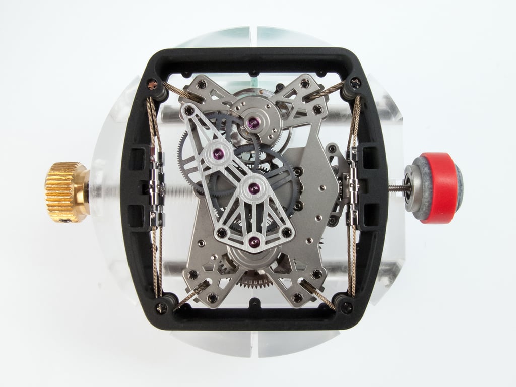 Richard Mille used a carbon nanotube case and slimmer movement for the RM 27-01 Tourbillon Rafael Nadal. Photo: Handout Richard Mille used a carbon nanotube case and slimmer movement for the RM 27-01 Tourbillon Rafael Nadal. Photo: Handout