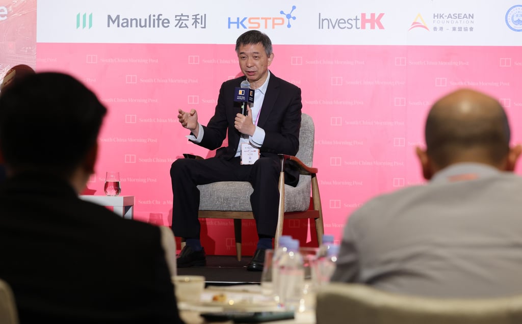 Alibaba Cloud founder Wang Jian speaks at the South China Morning Post’s China Conference in Hong Kong on June 20, 2023. Photo: May Tse Alibaba Cloud founder Wang Jian speaks at the South China Morning Post’s China Conference in Hong Kong on June 20, 2023. Photo: May Tse