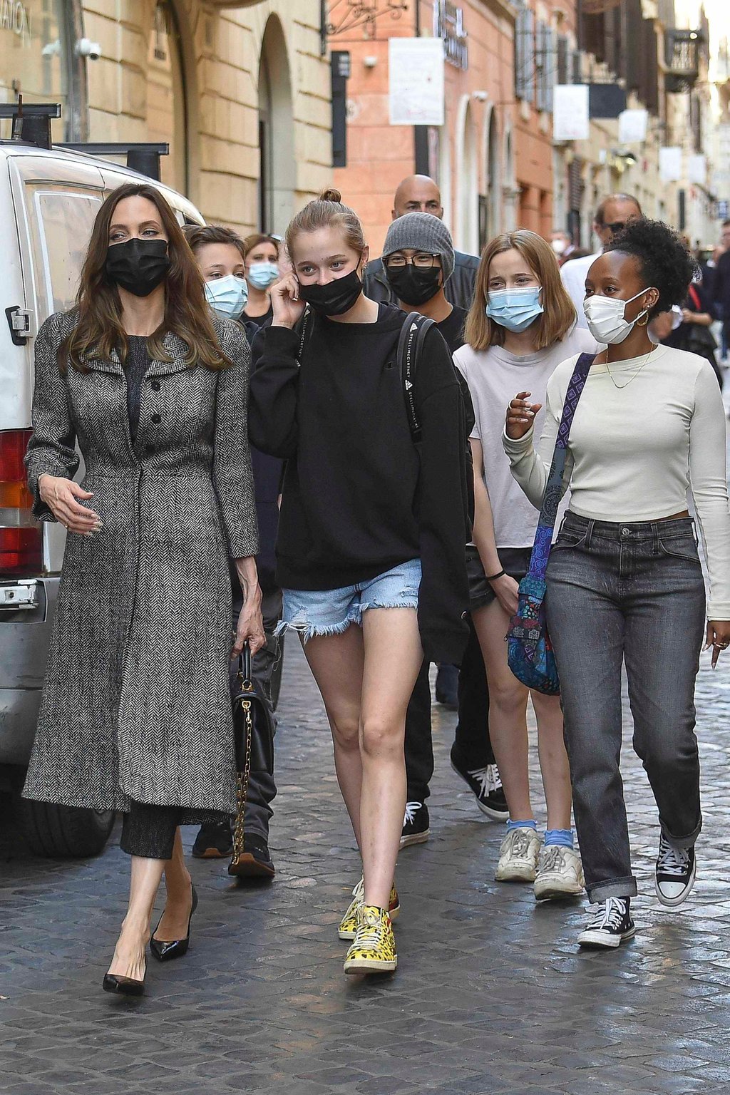 Angelina Jolie has a large brood. Photo: GC Images