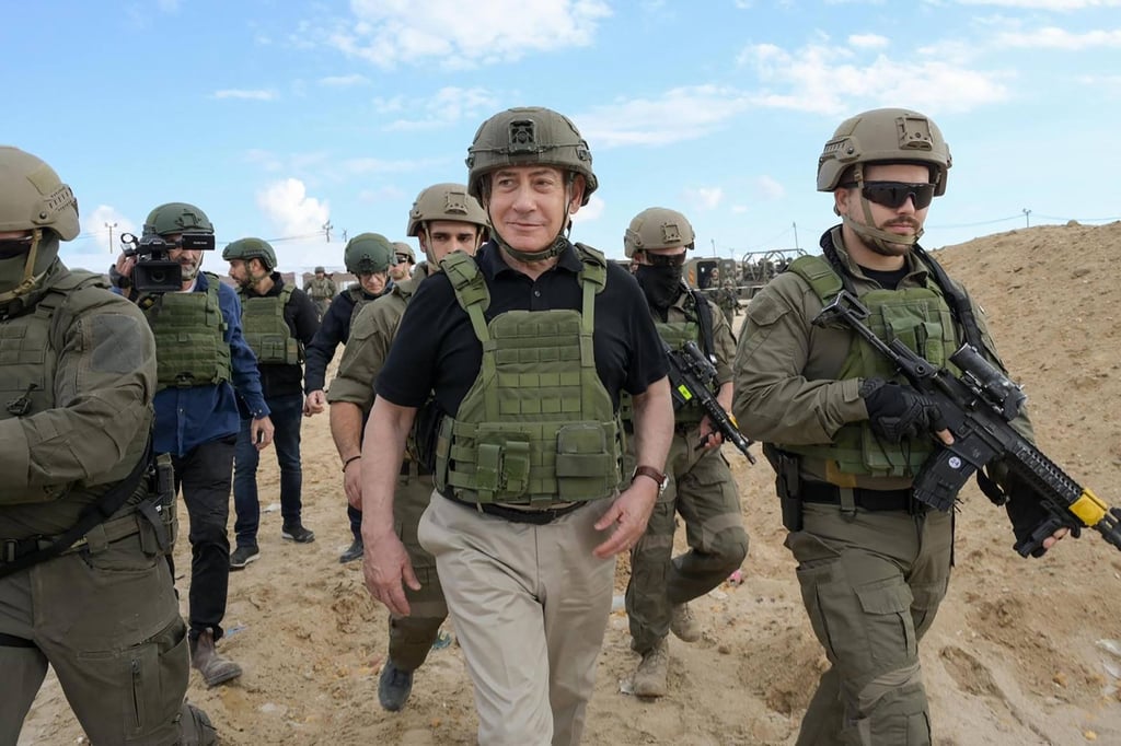 Israeli Prime Minister Benjamin Netanyahu during a visit to the Gaza Strip this week. Photo: GPO via AFP Israeli Prime Minister Benjamin Netanyahu during a visit to the Gaza Strip this week. Photo: GPO via AFP