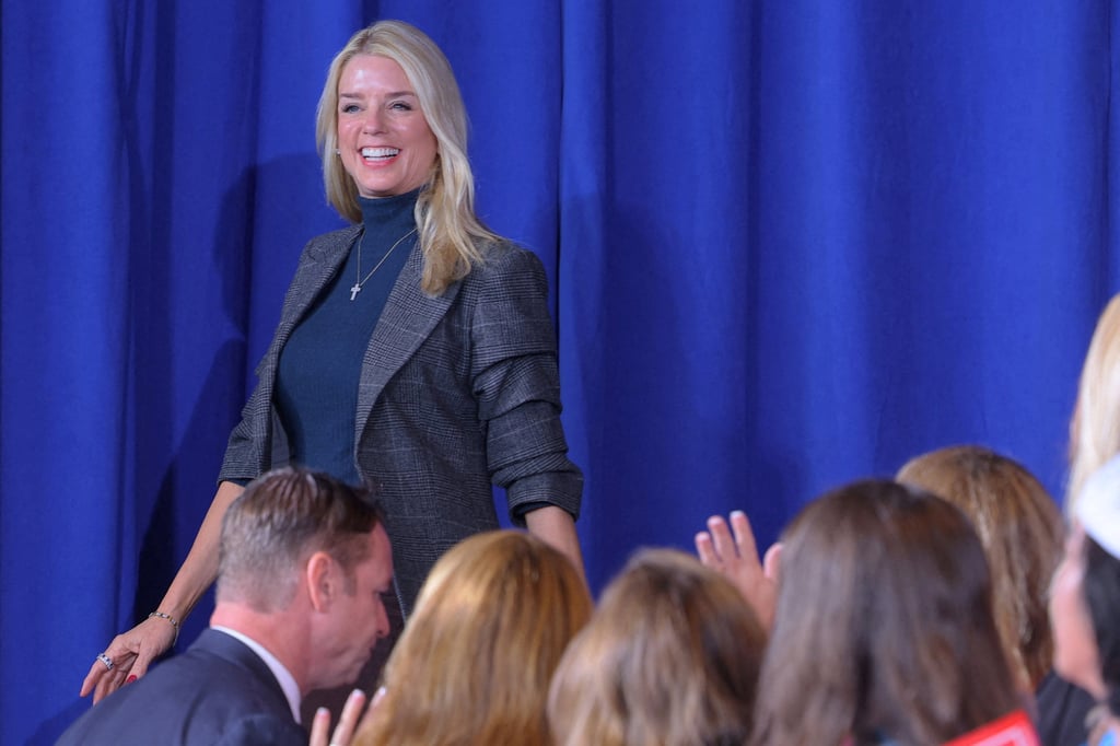 Former Florida attorney general Pam Bondi takes the stage to speak at a campaign rally in Gastonia, North Carolina, on November 2. Photo: Reuters