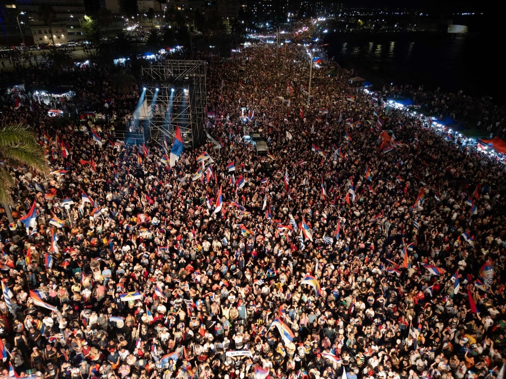 Supporters of Uruguay’s president-elect Yamandu Orsi in Montevideo. Photo: AFP Supporters of Uruguay’s president-elect Yamandu Orsi in Montevideo. Photo: AFP