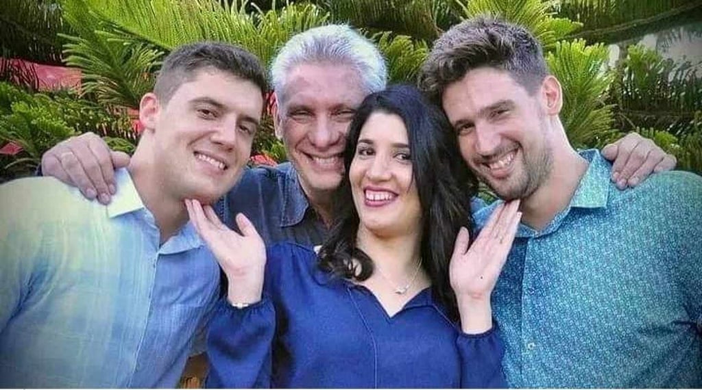 Manuel Anido Cuesta (far right) is the stepson of Cuban President Miguel Díaz-Canel (second from left). Photo: @liscuestacuba/X