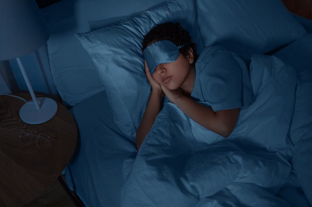 Eye masks – some with tourmaline crystals or infused with essential oils – are a popular sleeping aid. Photo: Shutterstock Eye masks – some with tourmaline crystals or infused with essential oils – are a popular sleeping aid. Photo: Shutterstock