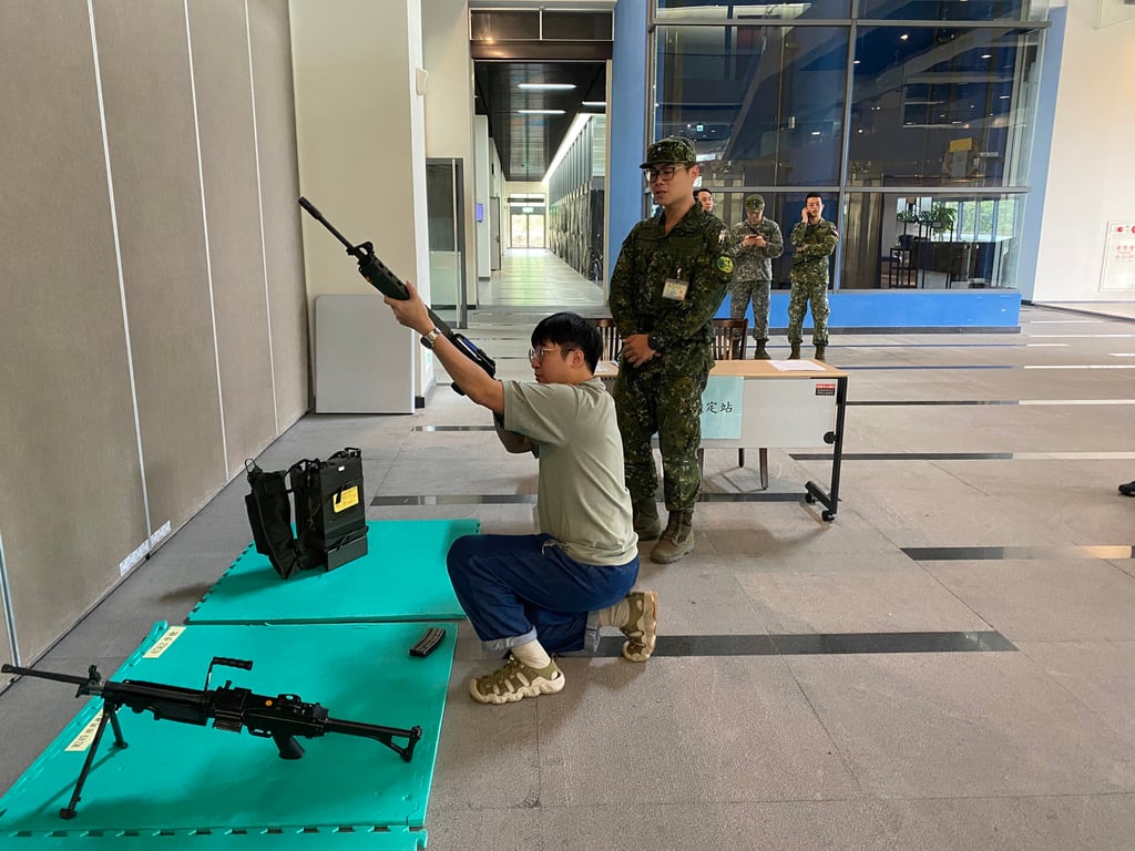 Taiwan’s military is training 100 reservists in urban warfare at National Chengchi University (NCCU) in Taipei this week. Photo: Handout Taiwan’s military is training 100 reservists in urban warfare at National Chengchi University (NCCU) in Taipei this week. Photo: Handout
