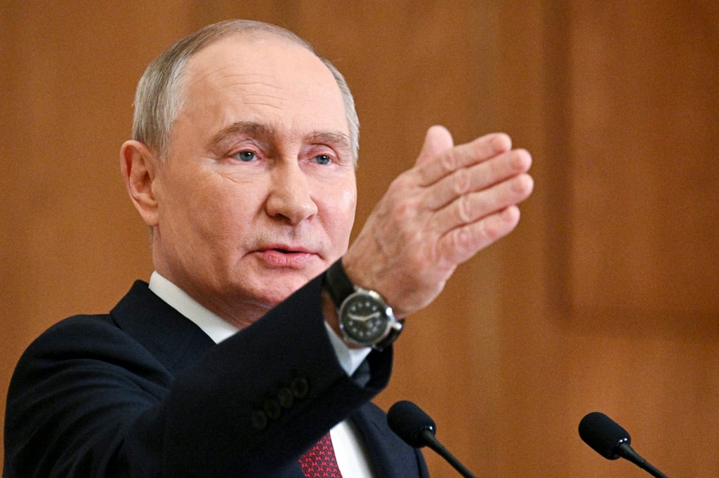 Russian President Vladimir Putin speaks to the media in Astana, Kazakhstan, on Thursday. Photo: Sputnik via AP Russian President Vladimir Putin speaks to the media in Astana, Kazakhstan, on Thursday. Photo: Sputnik via AP