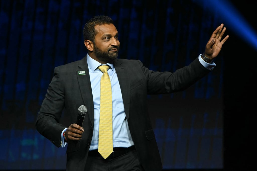 Former Chief of Staff to the United States Secretary of Defense Kash Patel speaks during a campaign rally for Donald Trump in Las Vegas. File photo: AFP Former Chief of Staff to the United States Secretary of Defense Kash Patel speaks during a campaign rally for Donald Trump in Las Vegas. File photo: AFP