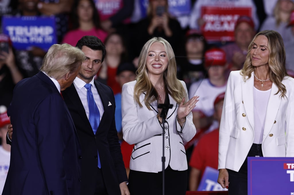 Donald Trump, Massad Boulos’ son Michael Boulos, Tiffany Trump and Laura Trump. Photo: EPA-EFE