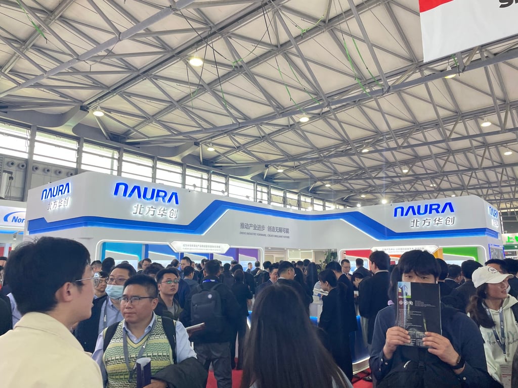 The booth of Naura Technology booth at Semicon China in March 2024. Photo: The booth of Naura Technology booth at Semicon China in March 2024. Photo: