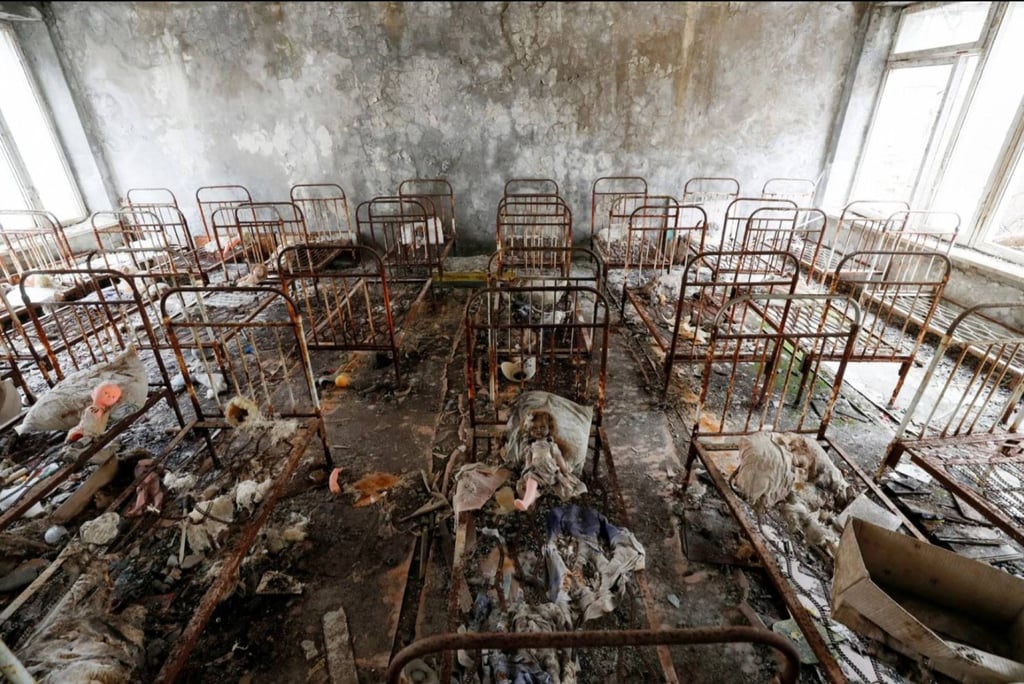 Children’s beds are seen in a kindergarten near the Chernobyl nuclear power plant, Ukraine. Photo: Reuters Children’s beds are seen in a kindergarten near the Chernobyl nuclear power plant, Ukraine. Photo: Reuters