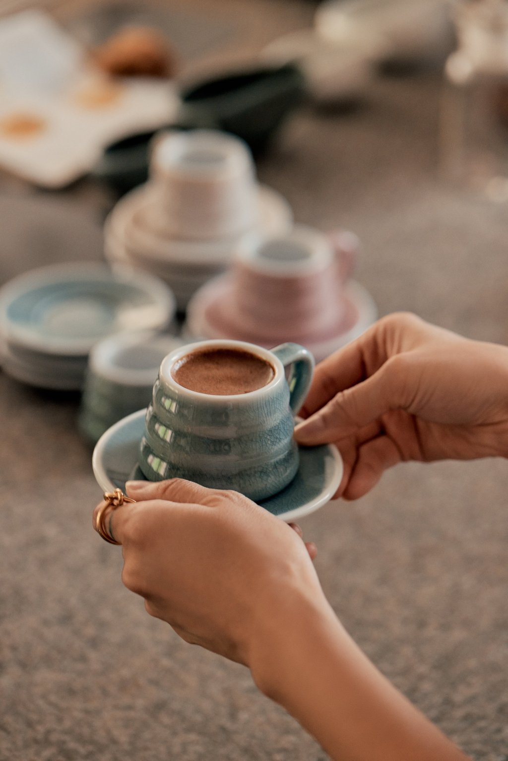 Loveramics’ Ibrik coffee cup allows for a tactile cup of joe. Photo: Loveramics Loveramics’ Ibrik coffee cup allows for a tactile cup of joe. Photo: Loveramics