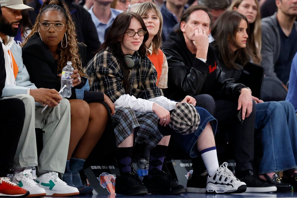 Billie Eilish is seen watching a game between the Indiana Pacers and the New York Knicks at Madison Square Garden in May, in New York City. Photo: Getty Images