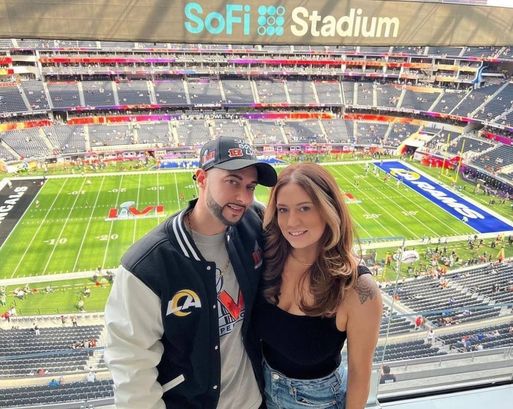 Nathan Mathers with wife Ashley Mae in February 2022. Photo: @nathankanemathers/Instagram