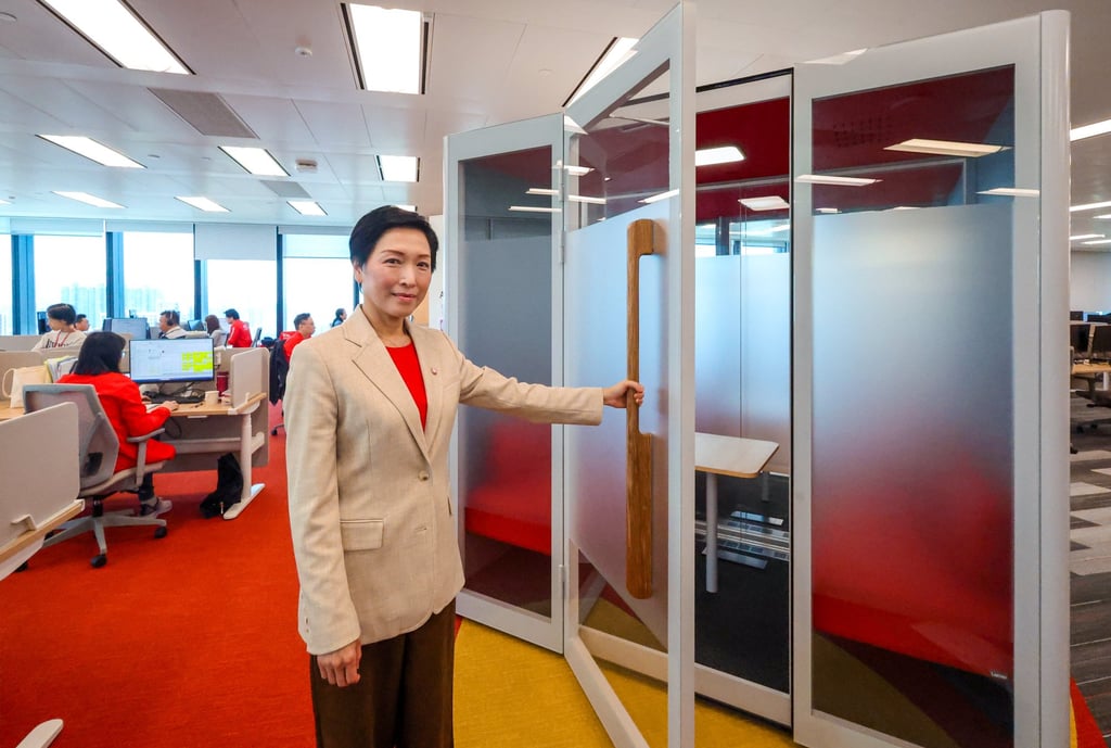 Hui in OCBC’s new office in Kai Tak. Photo: Dickson Lee Hui in OCBC’s new office in Kai Tak. Photo: Dickson Lee