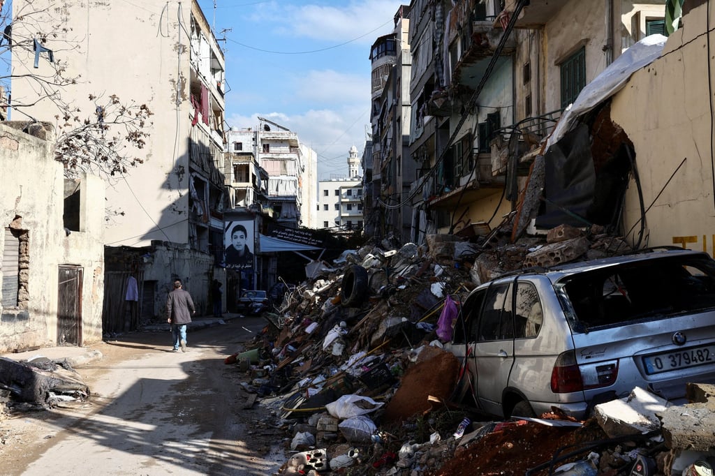 A damaged site in the Chiyah district of Beirut’s southern suburbs. Photo: Reuters