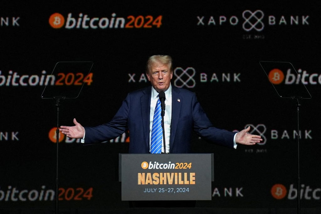 Donald Trump speaks at the Bitcoin 2024 event in Nashville, Tennessee, July 27, 2024. Photo: Reuters Donald Trump speaks at the Bitcoin 2024 event in Nashville, Tennessee, July 27, 2024. Photo: Reuters