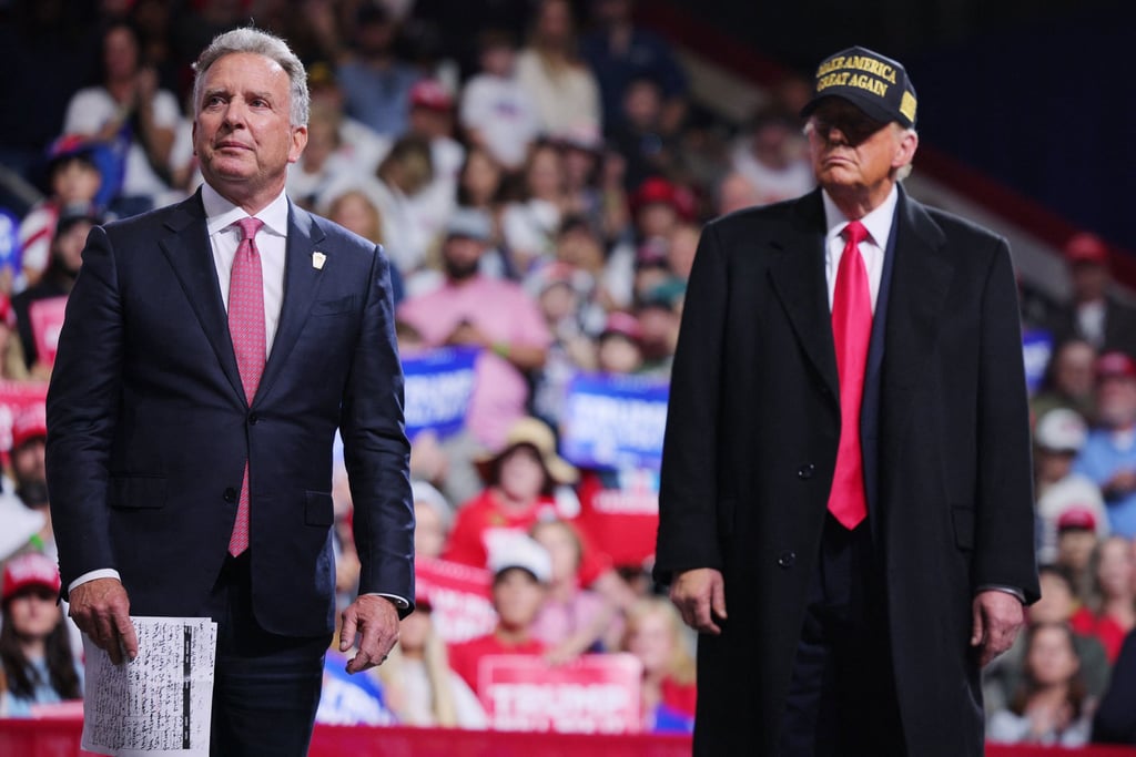 Businessman Steve Witkoff stands onstage with Donald Trump during a campaign rally in Macon, Georgia on November 3. Photo: Reuters Businessman Steve Witkoff stands onstage with Donald Trump during a campaign rally in Macon, Georgia on November 3. Photo: Reuters