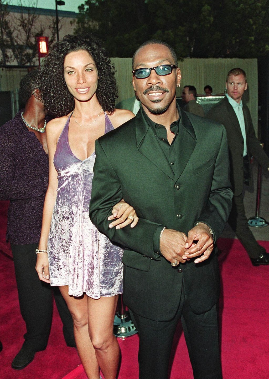 Actor Eddie Murphy with his then-wife Nicole Murphy at the premiere of his film Bowfinger in 1999. Photo: AFP