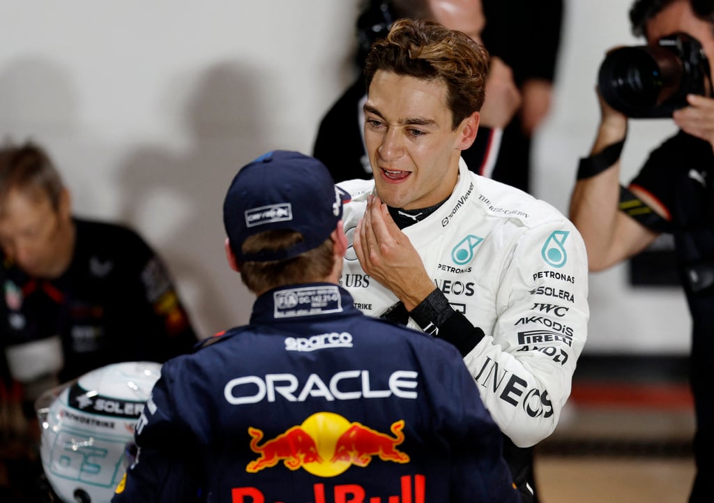 Red Bull’s Max Verstappen after qualifying in pole position along with second placed Mercedes’ George Russell at the Qatar Grand Prix, on November 30. Photo: Reuters Red Bull’s Max Verstappen after qualifying in pole position along with second placed Mercedes’ George Russell at the Qatar Grand Prix, on November 30. Photo: Reuters