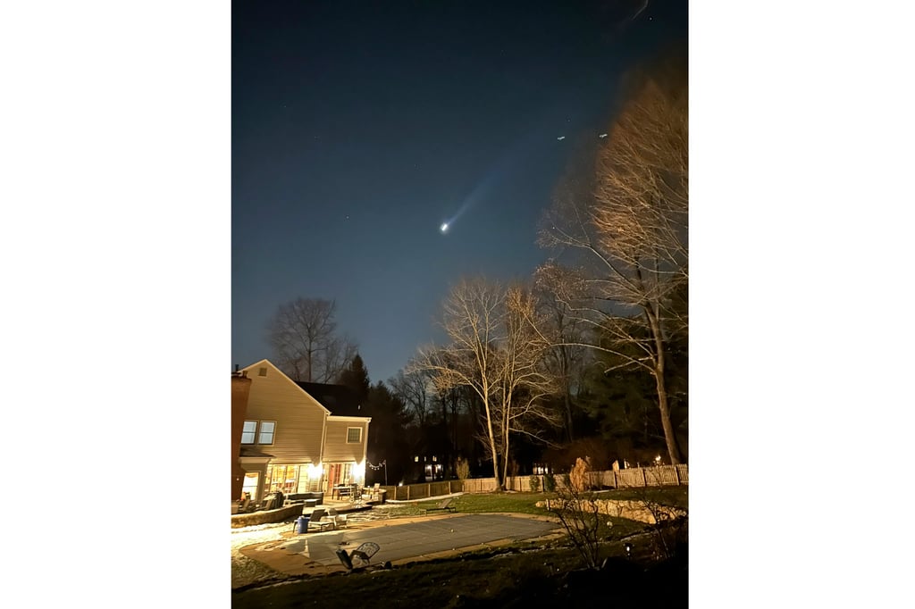 Multiple drones over Bernardsville, New Jersey on December 5. Photo: Brian Glenn/TMX via AP