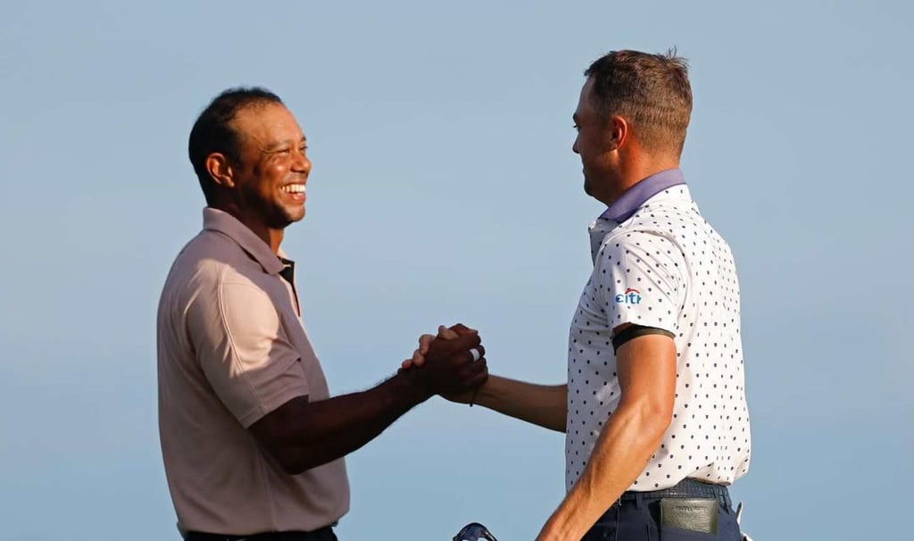 Golfers and friends Tiger Woods and Justin Thomas in December 2023. Photo: @justinthomas34/Instagram Golfers and friends Tiger Woods and Justin Thomas in December 2023. Photo: @justinthomas34/Instagram