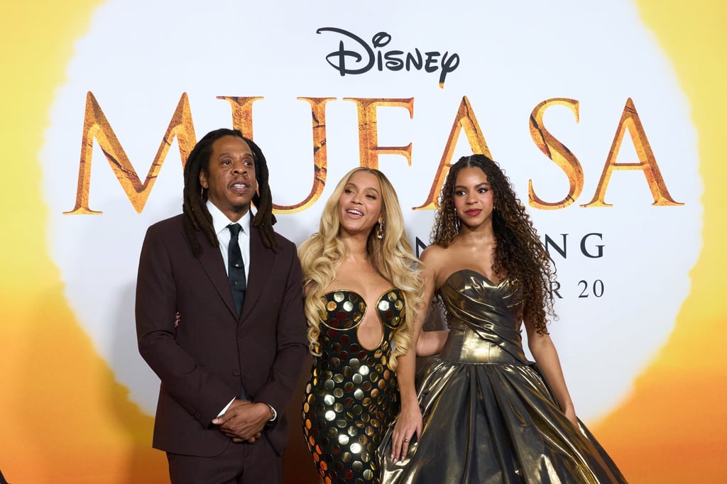 Jay-Z, Beyoncé, and Blue Ivy Carter attend the premiere of Disney’s Mufasa: The Lion King at the Dolby Theater in Los Angeles, California, on December 9. Photo: EPA-EFE