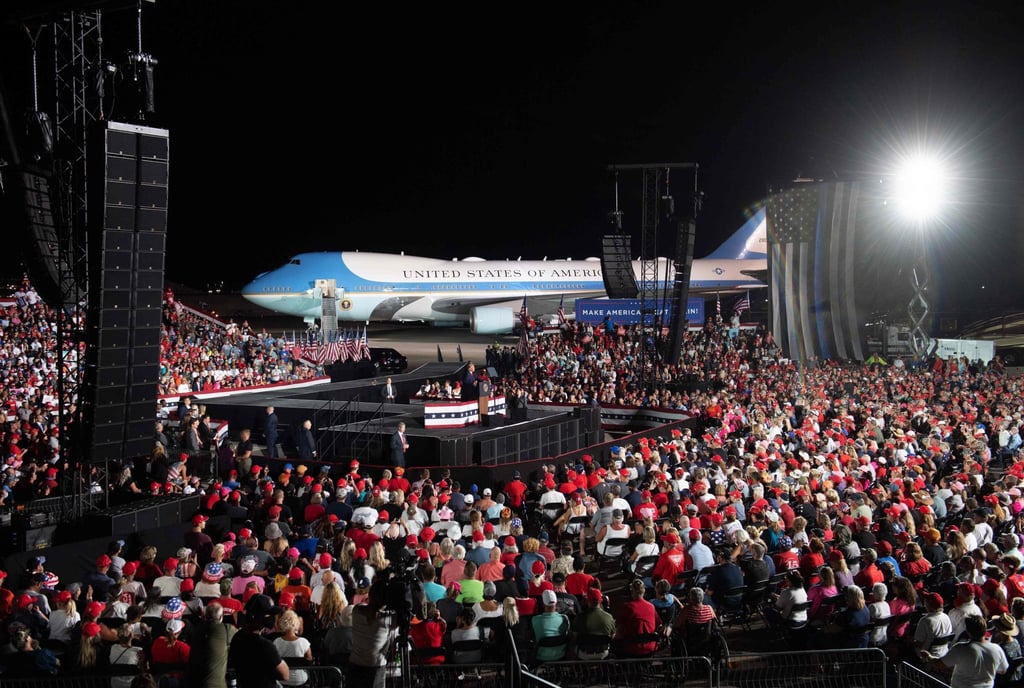 Donald Trump holds a rally as he campaigns at Orlando Sanford International Airport in Sanford, Florida in 2020. Photo: AFP Donald Trump holds a rally as he campaigns at Orlando Sanford International Airport in Sanford, Florida in 2020. Photo: AFP