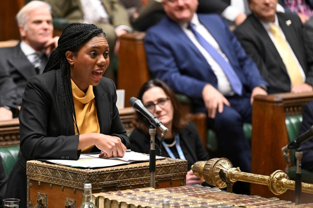 Britain’s main opposition Conservative Party leader Kemi Badenoch confronts Keir Starmer in the House of Commons. She dismissed lunch breaks, and sandwiches as food for lunch, in an interview. Photo: AFP/UK Parliament