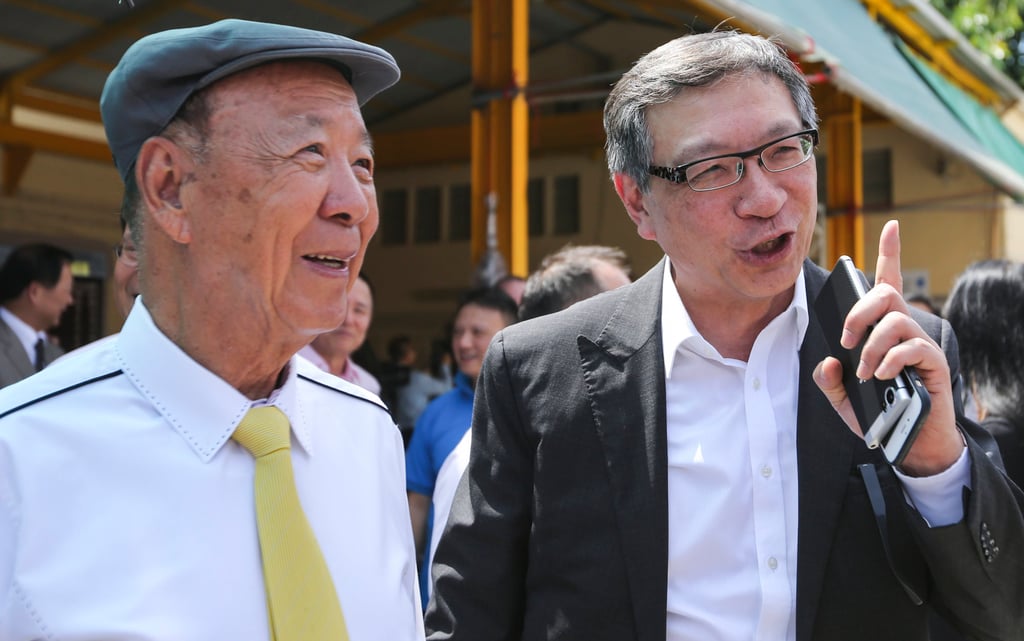 Lui Chee-woo (left) with Francis Lui Yiu-tung pictured in July 2017. Photo: Xiaomei Chen Lui Chee-woo (left) with Francis Lui Yiu-tung pictured in July 2017. Photo: Xiaomei Chen