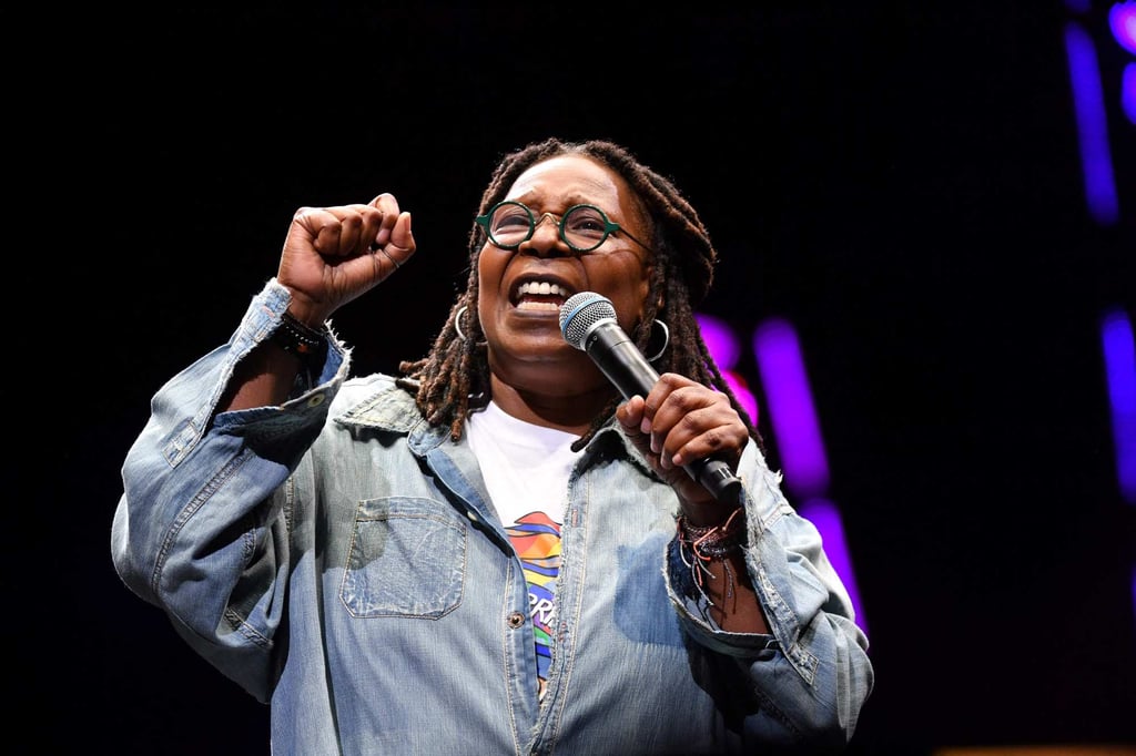 Whoopi Goldberg performs onstage during WorldPride 2019 at New York’s Barclay’s Center. Photo: AFP