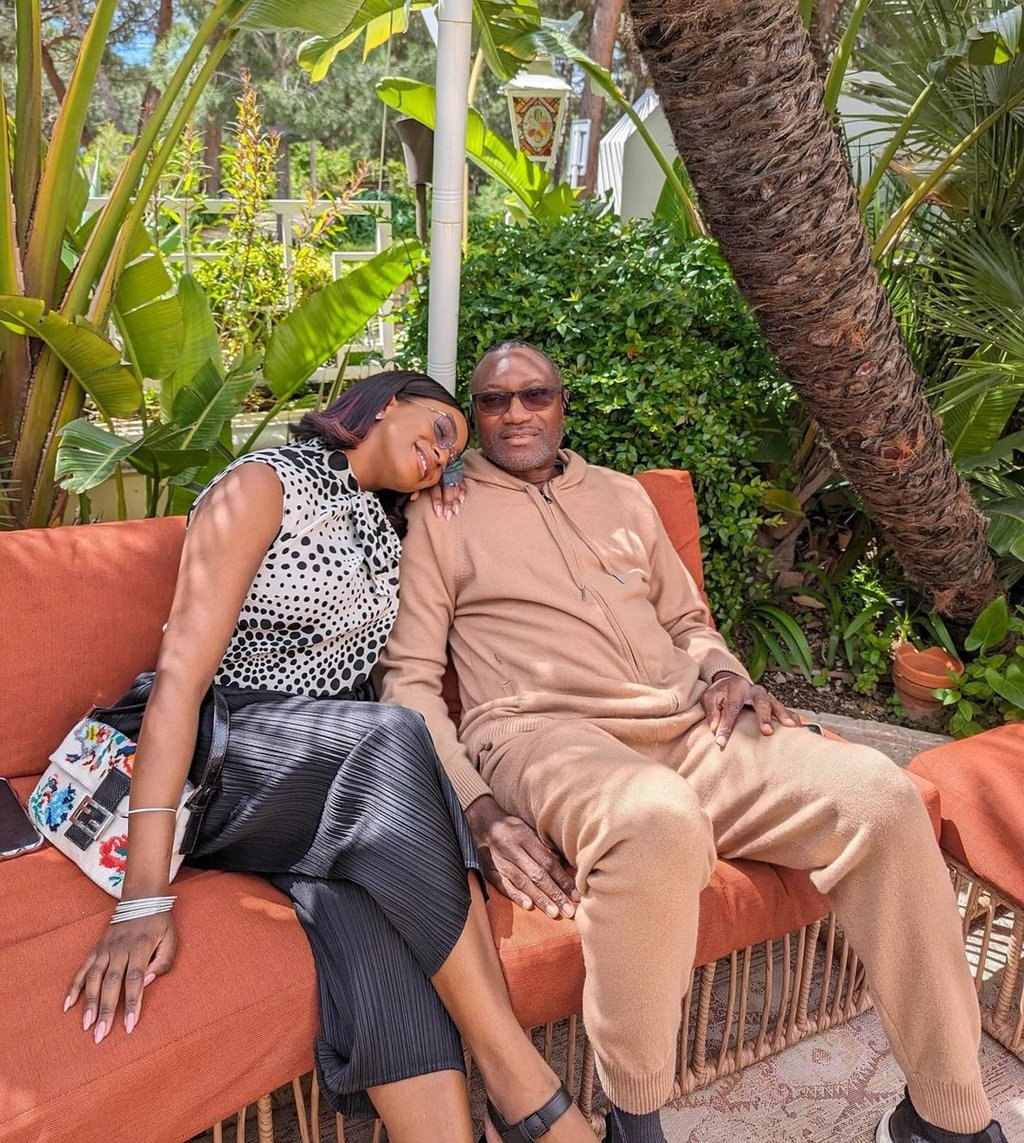 Cuppy with father Femi Otedola in Cannes, France, in May. Photo: @cuppymusic/Instagram