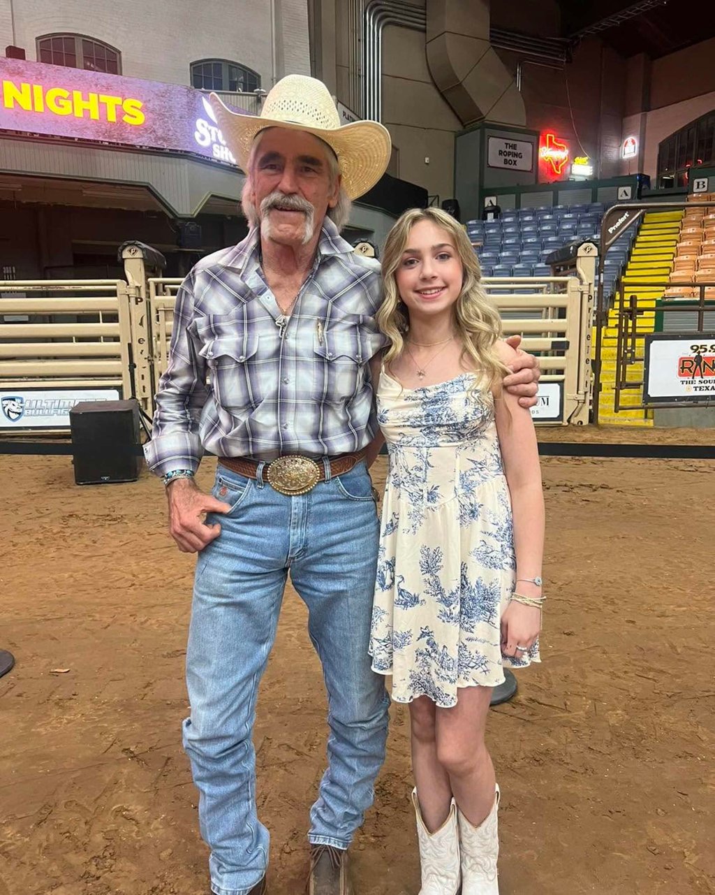 Forrie J. Smith with child actress Zia Carlock, his co-star in Ride. Photo: @forriejsmithcowboy/Instagram Forrie J. Smith with child actress Zia Carlock, his co-star in Ride. Photo: @forriejsmithcowboy/Instagram