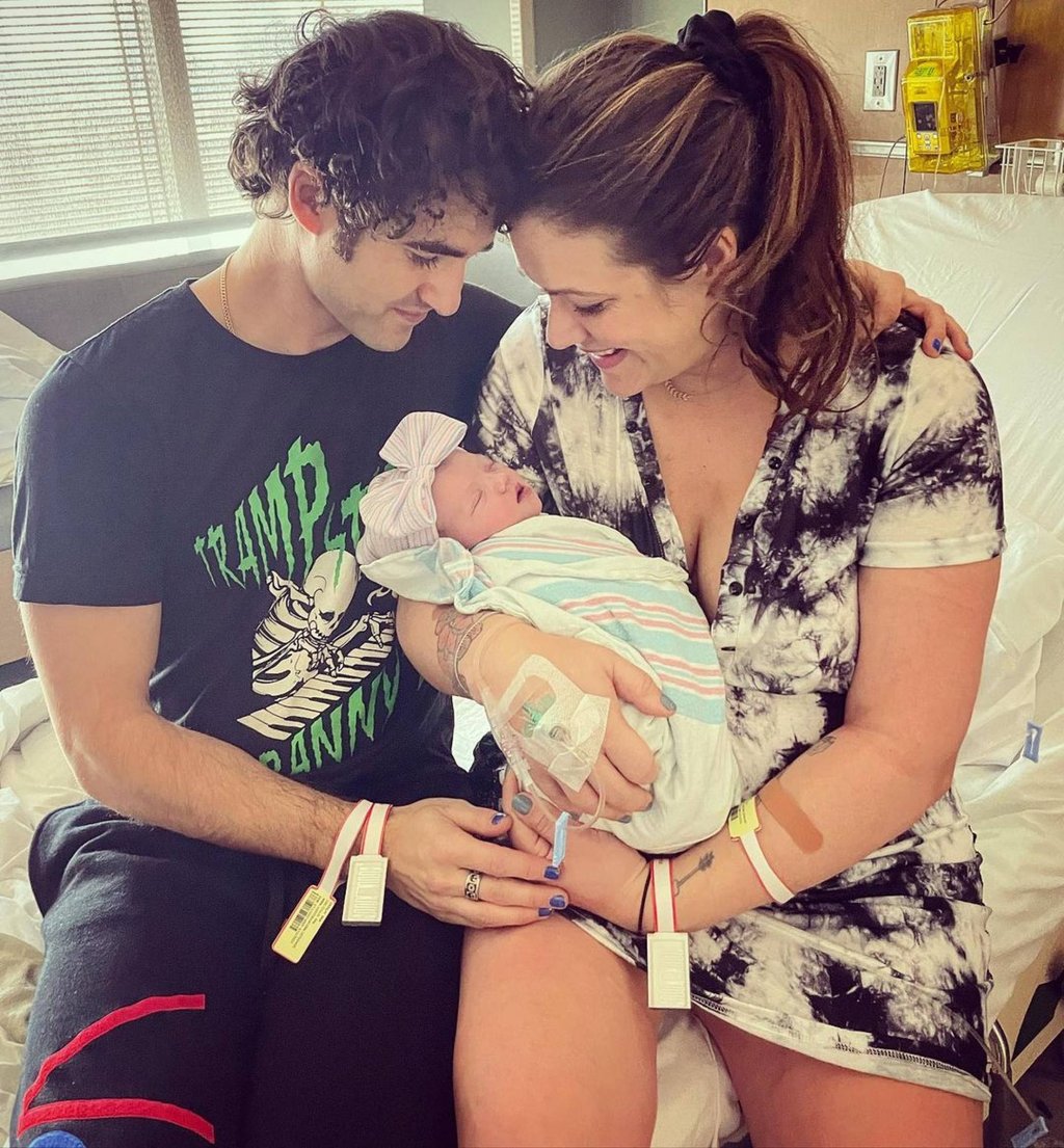 Mia Swier and Darren Criss welcomed daughter Bluesy Belle in 2022. Photo: @darrencriss/Instagram Mia Swier and Darren Criss welcomed daughter Bluesy Belle in 2022. Photo: @darrencriss/Instagram