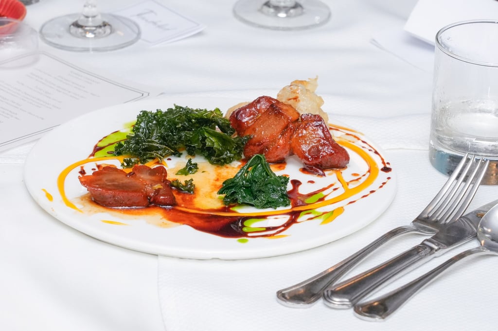 Liberty Exchange’s eight-course hairy crab omakase menu includes hairy crab dumpling and mao-tai char siu. Photo: Iron Chef Hong Kong x Liberty Exchange Liberty Exchange’s eight-course hairy crab omakase menu includes hairy crab dumpling and mao-tai char siu. Photo: Iron Chef Hong Kong x Liberty Exchange