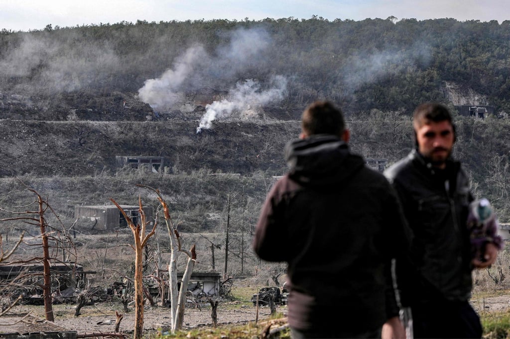 Smoke rises from the site of a Syrian army weapons depot that was hit by overnight Israeli bombardment on the outskirts of the village of Bmalkah in the countryside of Tartus, western Syria on Monday. Photo: AFP Smoke rises from the site of a Syrian army weapons depot that was hit by overnight Israeli bombardment on the outskirts of the village of Bmalkah in the countryside of Tartus, western Syria on Monday. Photo: AFP