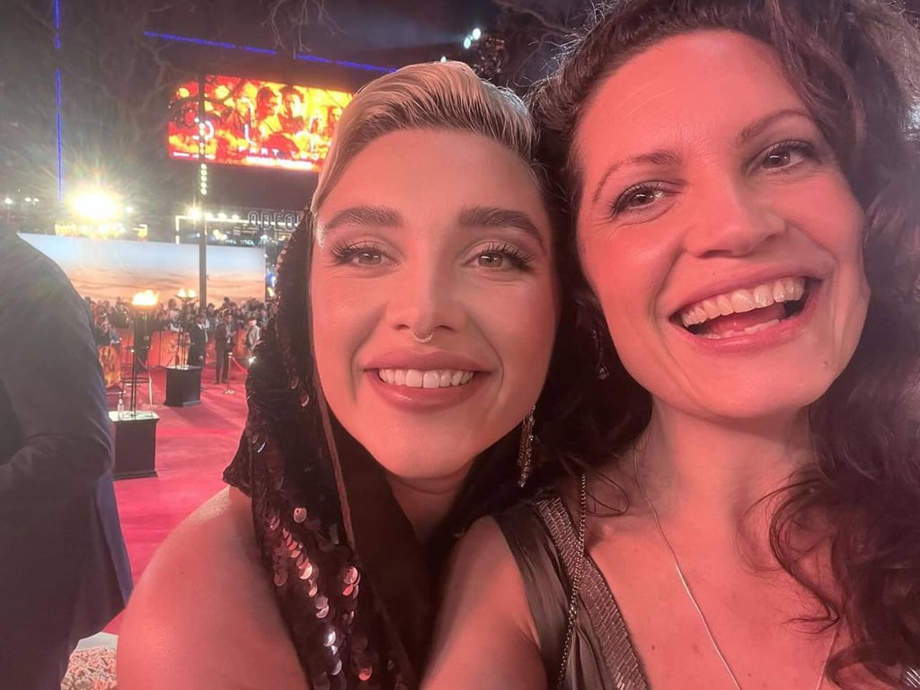 Florence Pugh (left) with sister Arabella at the Dune: Part Two premiere in Leicester Square, in February. Photo: @arabellavox/Instagram
