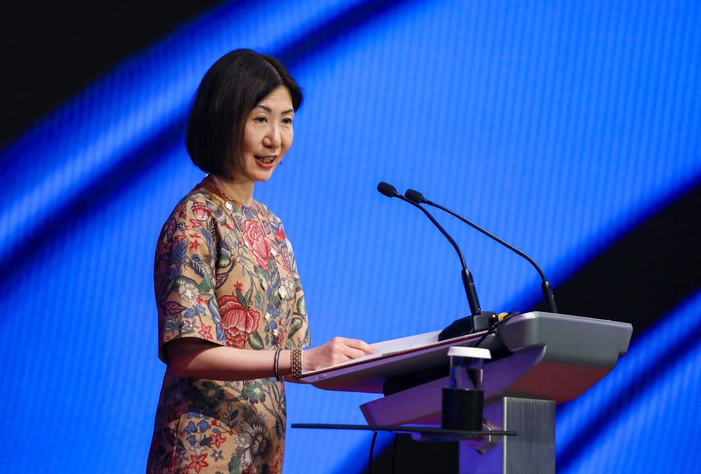 HKEX CEO Bonnie Chan Yiting speaks at LME Asia Week in June. Photo: Xiaomei Chen