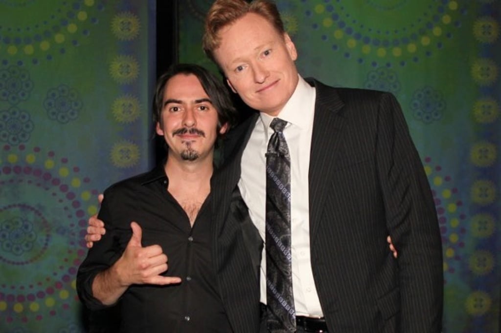Dhani Harrison with talk show host Conan O’Brien. Photo: @dhaniharrison/Instagram Dhani Harrison with talk show host Conan O’Brien. Photo: @dhaniharrison/Instagram