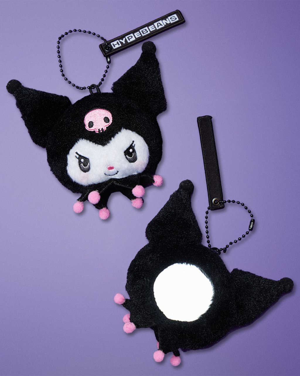 A Kuromi accessory, which features a mirror on the back. Photo: Hypebeans A Kuromi accessory, which features a mirror on the back. Photo: Hypebeans