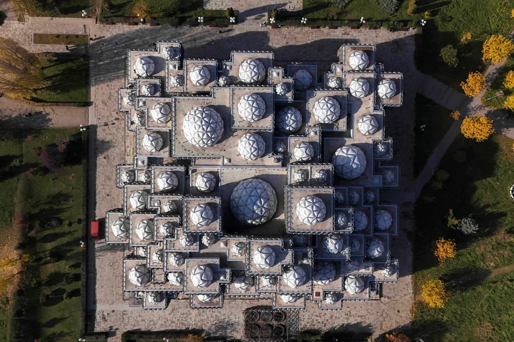 The domes of the National Library of Kosovo, in Pristina. The library is all but impossible to miss, with bubbled roofs and latticed steel covering its brutalist stone walls. Photo: AFP The domes of the National Library of Kosovo, in Pristina. The library is all but impossible to miss, with bubbled roofs and latticed steel covering its brutalist stone walls. Photo: AFP