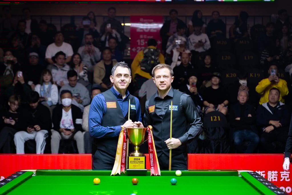 Jack Lisowski (right) lost to compatriot Ronnie O’Sullivan in Macau on Wednesday. Photo: Handout Jack Lisowski (right) lost to compatriot Ronnie O’Sullivan in Macau on Wednesday. Photo: Handout