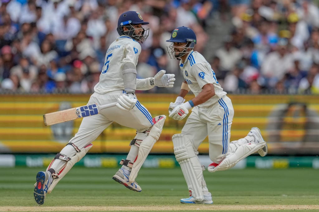 Washington Sundar (left) and Nitish Kumar Reddy rescued the tourists with their 127-run partnership. Photo: AP