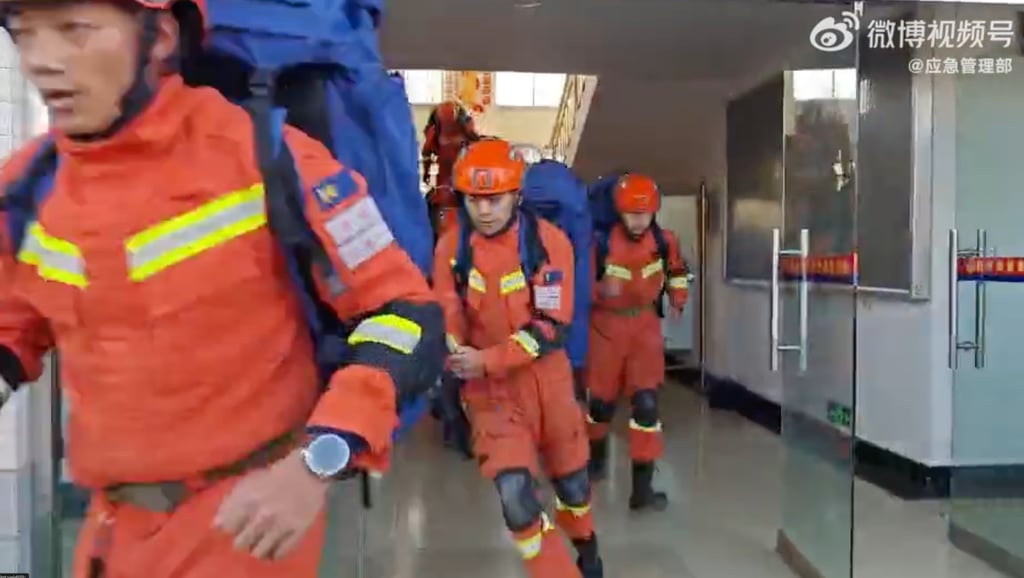 Hundreds of rescuers have been deployed in Tibet after an earthquake struck Tuesday morning. Photo: Weibo