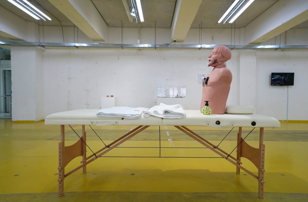 Geumhyung Jeong’s Spa & Beauty exhibition was a play on irony and the absurd. Photo: Kiang Malingue Geumhyung Jeong’s Spa & Beauty exhibition was a play on irony and the absurd. Photo: Kiang Malingue
