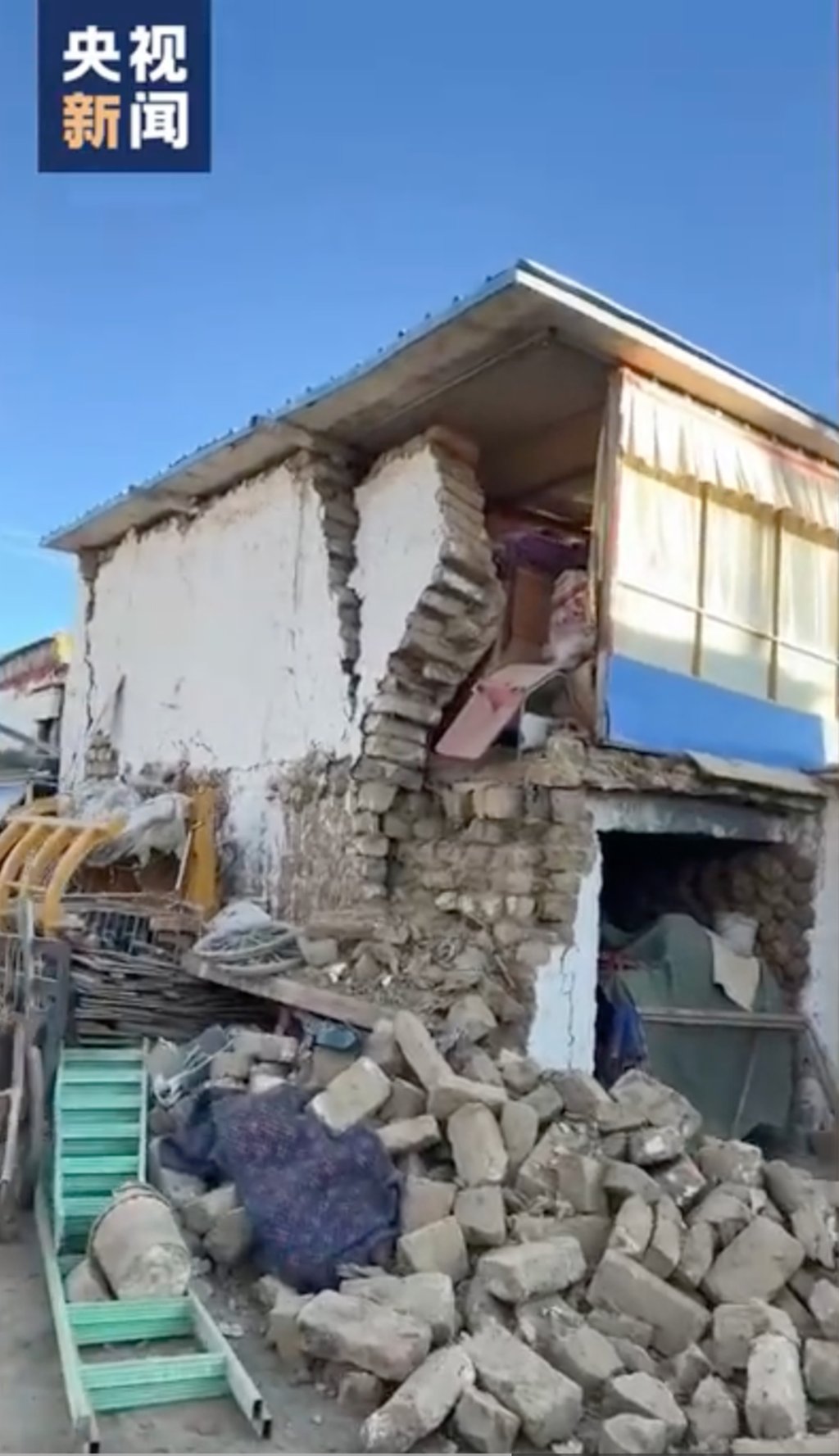 Villages have reported extensive damage after Tuesday’s deadly earthquake in Tibet. Photo: Weibo