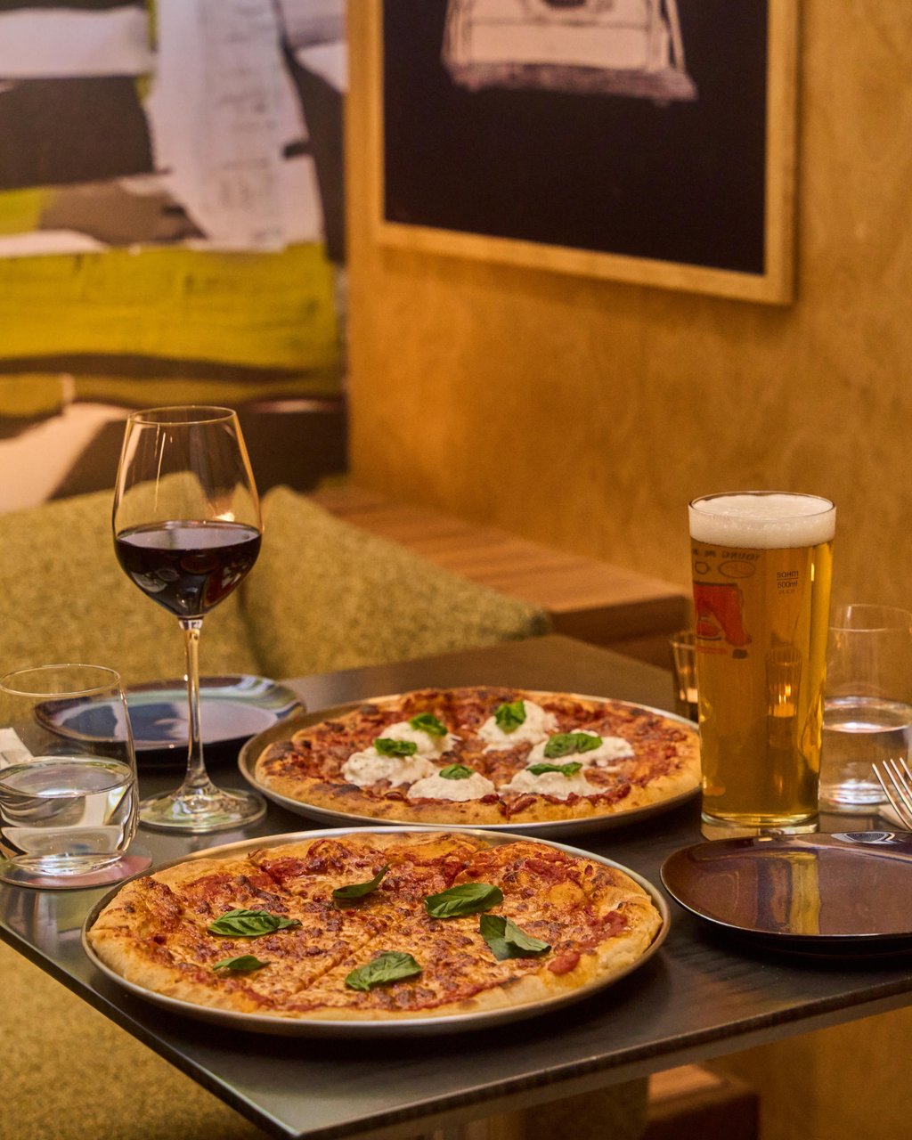 Throughout January, order two drinks – of beer, wine or cocktails – and get a classic margherita pizza on the house. Photo: Handout