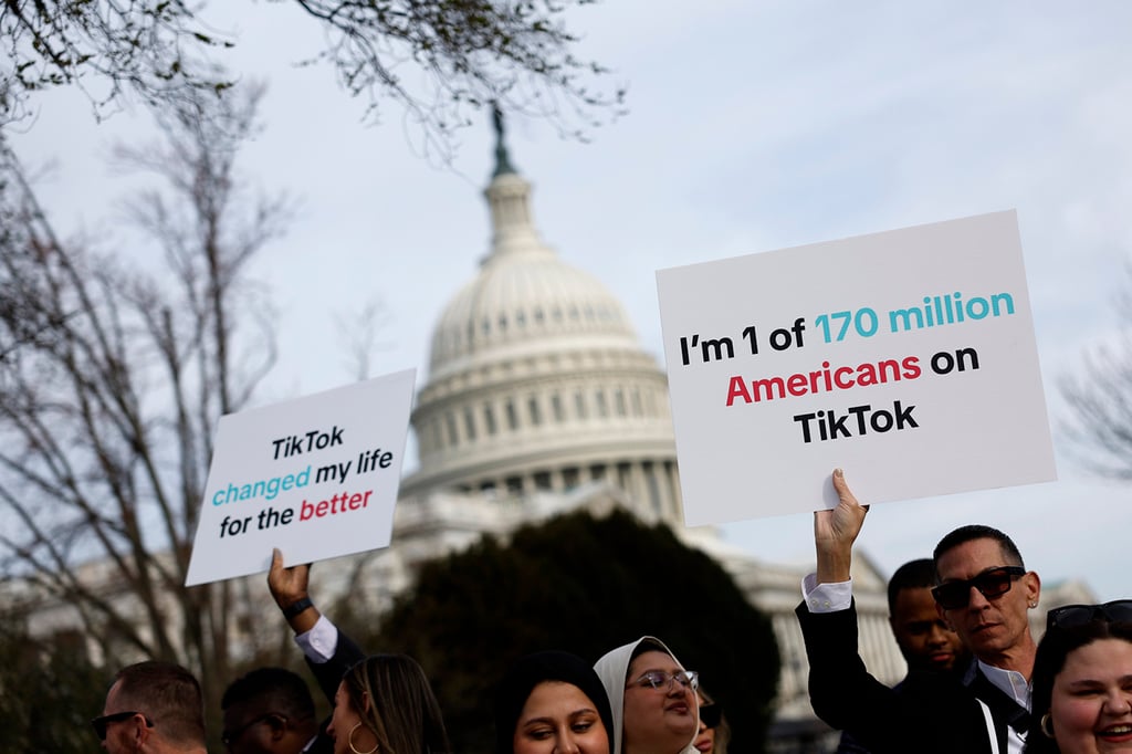 TikTok is fighting a US law that forces the app to sell its American operations to non-Chinese buyers or be banned in the country’s app stores. Photo: Getty Images/TNS TikTok is fighting a US law that forces the app to sell its American operations to non-Chinese buyers or be banned in the country’s app stores. Photo: Getty Images/TNS