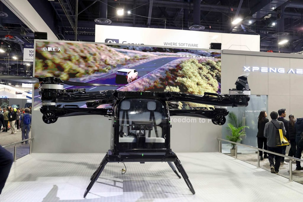 A modular flying car made by Chinese company Xpeng at the Consumer Electronics Show (CES) in Las Vegas, Nevada. Photo: AFP A modular flying car made by Chinese company Xpeng at the Consumer Electronics Show (CES) in Las Vegas, Nevada. Photo: AFP